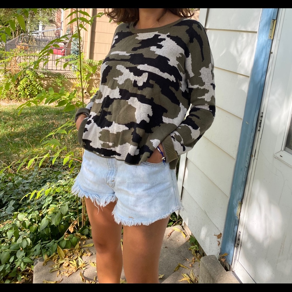 Camo oversized sweater Nordstrom